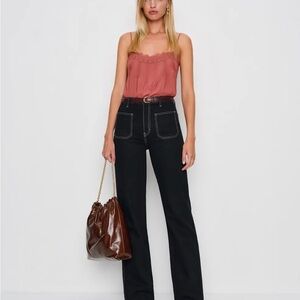 NWOT Alyssa Stretch High Rise Wide Leg Long Jeans